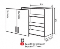 В8 Тумба витрина 2Д 80 1*/2* верх